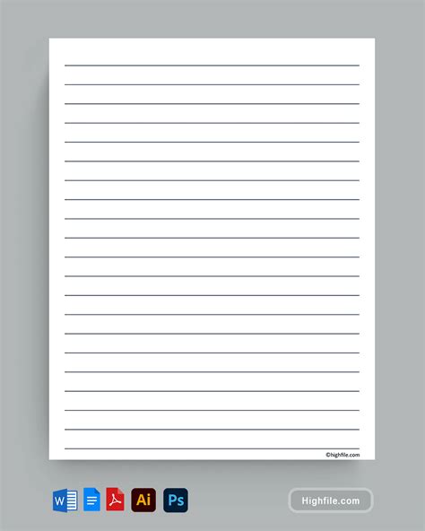 Kindergarten Lined Paper Template Word
