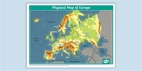 Europe Physical Map 的图像结果