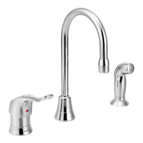 Moen M-Dura Chrome Single Handle Commercial Kitchen Faucet (Side Spray ...