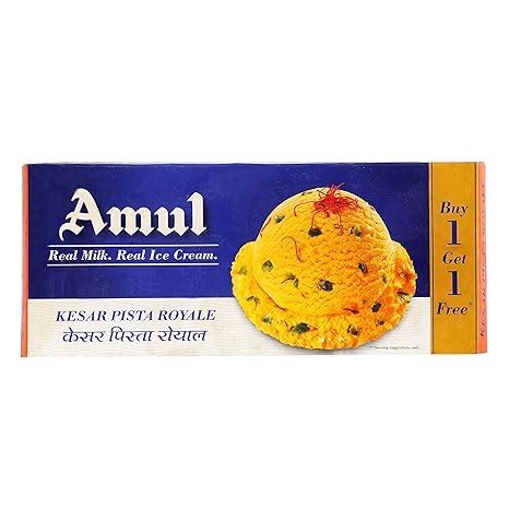 Amul Kesar Pista Royale Ice Cream, 750ml (Buy 1 get 1) : Amazon.in ...