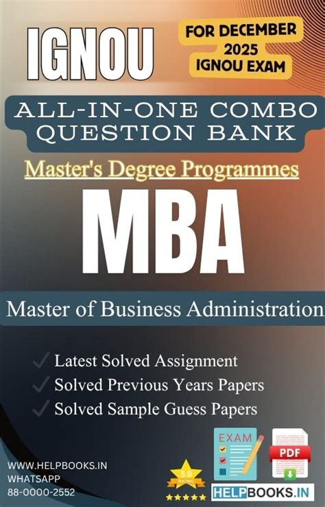Master of Business Administration – MBA IGNOU Study Pack | Solved PYQs ...