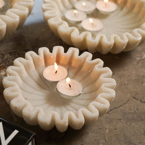 Buy Marble Ruffle Urli Online in India - Mypoojabox.in