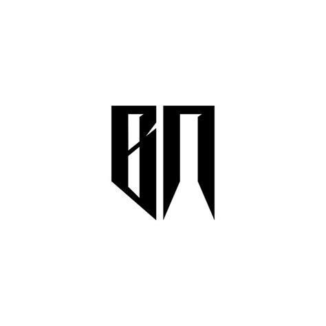 BN Monogram Logo Design lettera testo nome simbolo logo monocromatico ...