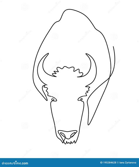 Continuous One Line Drawing of Bull Symbol of the Chinese New Year ...