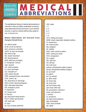 Buy Medical Abbreviations II (Speedy Study Guide) Book Online at Low ...