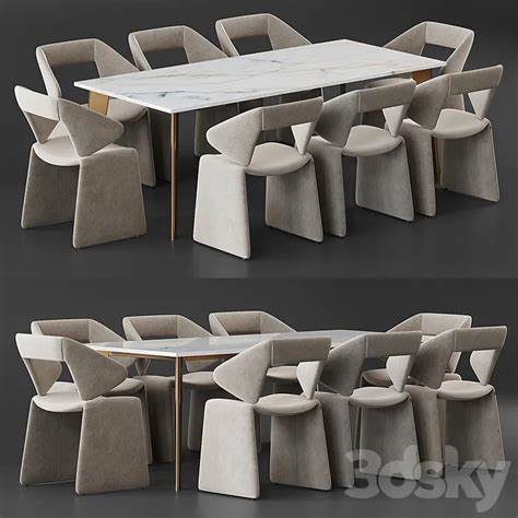 Artifort Suit chair Harper Brass table 3DS Max Model – 3DSky Model Free