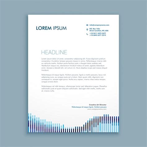 Modern business letterhead with lines | Free Vector