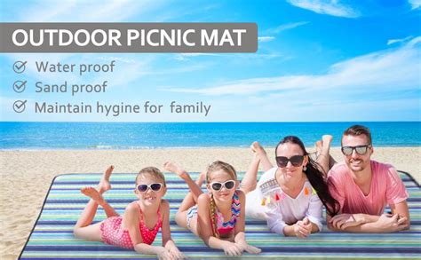 PACKNBUY Foldable Picnic Mat Blanket for Outdoor Camping Beach (Full XL ...