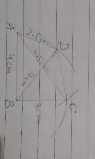 construct a quadrilateral ABCD in which AB=3.2 cm, BC=2.8 cm, CD=4 cm ...