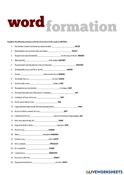 Word Formation Practice 的图像结果