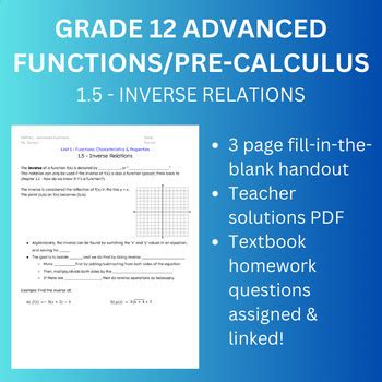 Image result for Inverse Functions Grade 12 Lesson