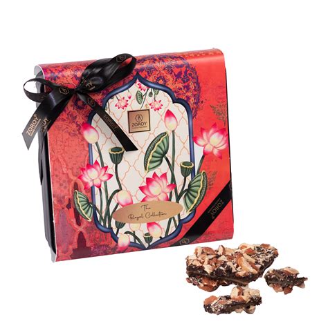 ZOROY Diwali Message Almond Buttercrunch Tin | (crisp caramelized cent