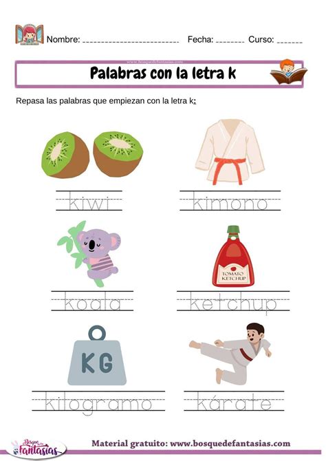 Palabras con la letra K : Actividades y ejemplos para niños | Letra k ...