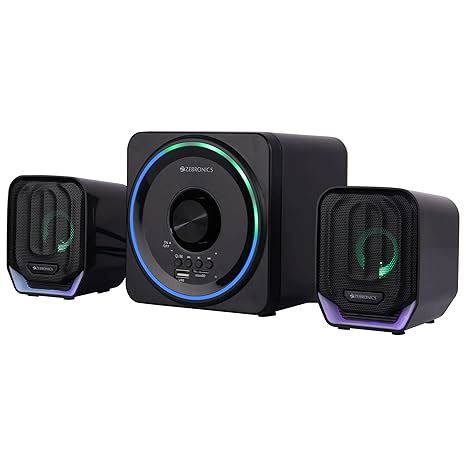 Amazon.in: Buy ZEBRONICS Pluto 2-2.1 Channel Desktop Speaker with 15 ...