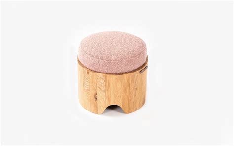 Kiko Stool Blush | Solid Oak Wood Stool for Living Room | Bedside ...