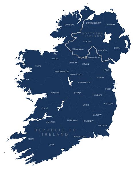 Map of Irish counties - royalty free editable vector map - Maproom