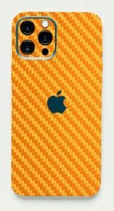 CLAXA Golden Carbon Fibre Apple iPhone 12 Pro Max Back Skin Guard ...