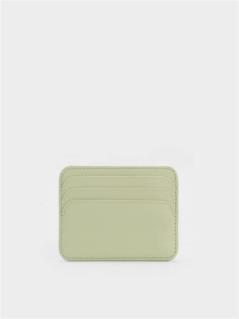 Cleo Two-Tone Quilted Card Holder - Matcha Green - CHARLES & KEITH IN