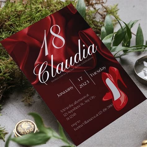 Red Silk 18th Birthday gift Invitation | Zazzle | 18th birthday gifts, 18th birthday, 18th ...