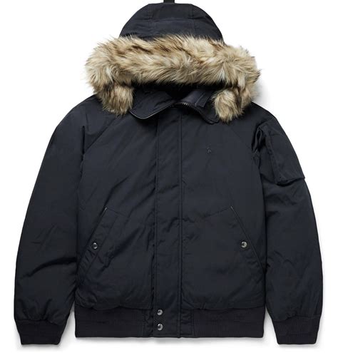 POLO RALPH LAUREN - Faux Fur-Trimmed Logo-Embroidered Shell Down Hooded ...