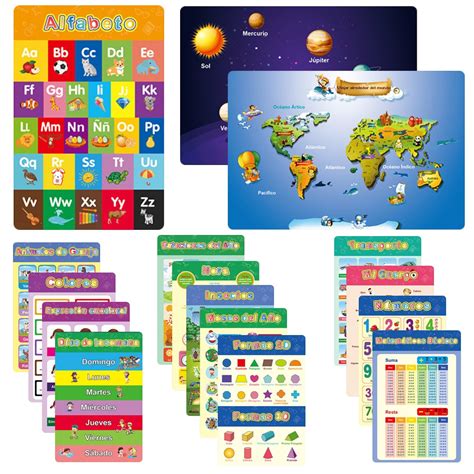 Buy Tissmi 16pcs Spanish Educational s for Toddler, Kindergarten & 1st ...