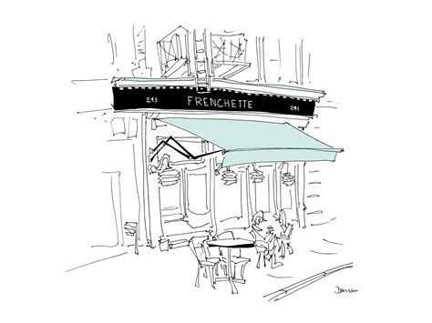 French Cafe Sketch