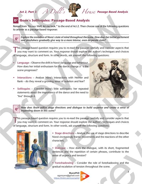 A Doll's House (Henrik Ibsen) - Act 2 - Passage-Based Activities ...