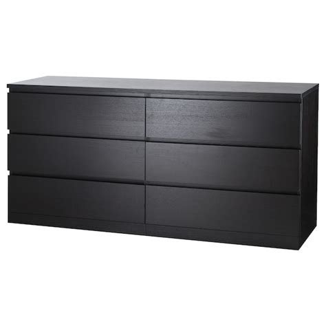 MALM Chest of 6 drawers, black-brown, 160x78 cm - IKEA