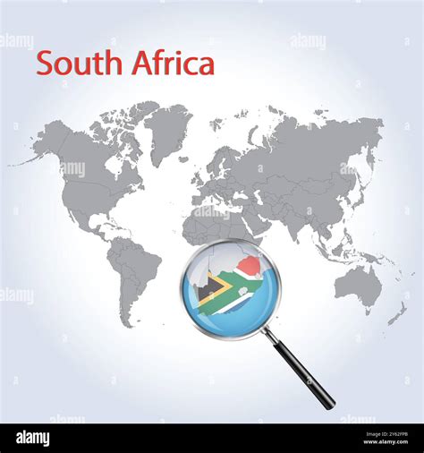 South Africa Magnified Map and Flag, South Africa Enlargement Maps ...