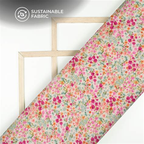 Attractive Floral Digital Print Pure Cotton Mulmul Fabric – Fabcurate