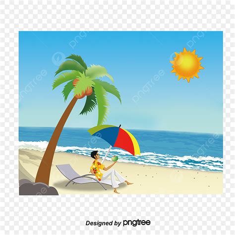 Summer Beach Scene Clipart PNG Images, Summer Beach Girl, Beach Clipart ...
