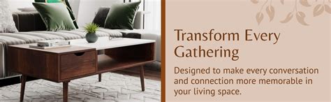 DecorNation Tyla Solid Wooden Coffee Table with Drawer Storage and ...