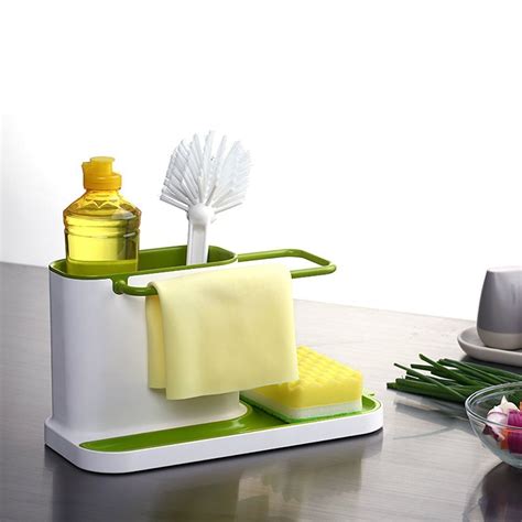 Shag 3 IN 1 Plastic Kitchen Sink Organizer for Dishwasher Liquid, Brush ...