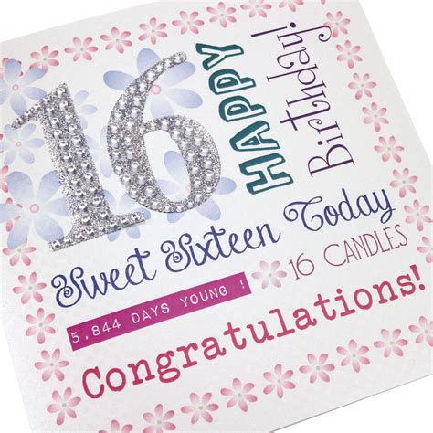 Printable Sweet 16 Birthday Cards