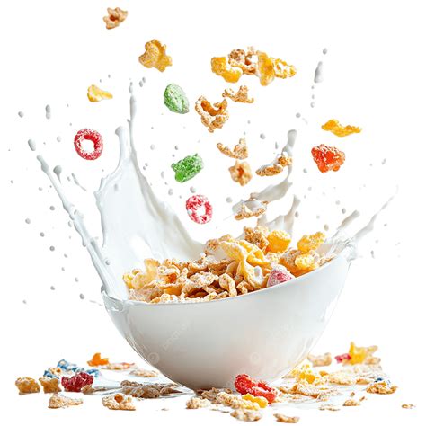 Cereal Splashing In Milk A Delicious Breakfast Transparent Background ...