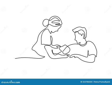 One Line of Doctor Examining Patient Condition and Checking Pulse Rate ...