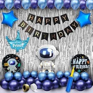 GROOVY DUDZ 2nd Birthday Decoration Items Blue For Boys - 63Pcs Two ...