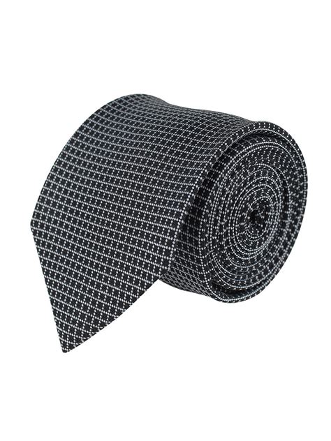 Kavove Elegant Black Checkered Neck Tie For Men