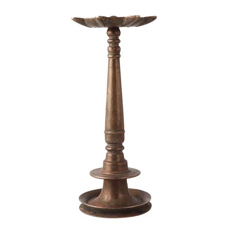 Handmade Brass Oil Diya Light Stand from South India