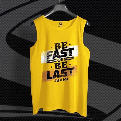 Printed Sando for Men BE FAST Design in Yellow by Juxar | Juxar