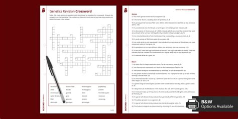 Genetics Revision Crossword (teacher made) - Twinkl