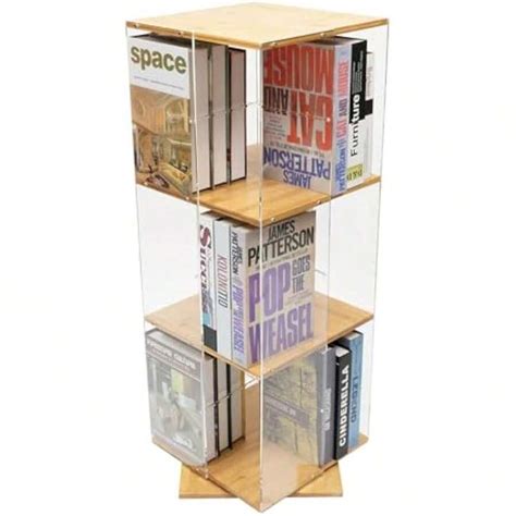 HOHOBLA LOYALHEARTDY-BTG 3-Tier Acrylic Bookcase,Rotating Bookshelf,360 ...