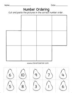 Free and fun number ordering printables for preschool and kindergarten children