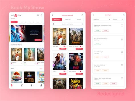 Book My Show - Redesigned App UI by Sri Ram Teja on Dribbble