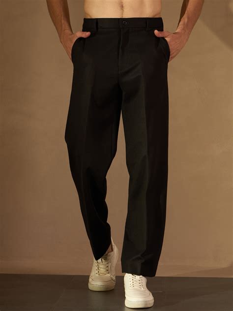 Men's Black Korean Loose Fit Trouser – Dennison Fashion India