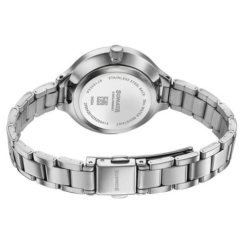 Buy Online Sonata Festive Quartz Analog Silver Dial Silver Metal Strap ...