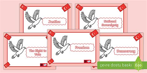 Doves Carrying Banners | Turkish Republic Day Display