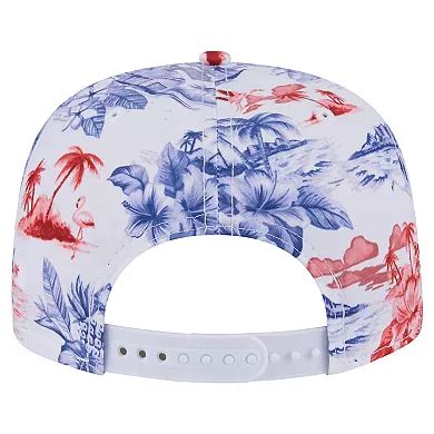 Men's New Era White Boston Red Sox Printed Island Golfer Snapback Hat