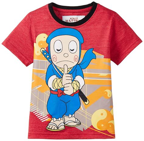 Buy Ninja Hattori Boys' T-Shirt (NH 04_Red Melange_7-8 Years) at Amazon.in