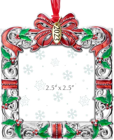 Amazon.com: 2023 Picture Frame Christmas Ornaments, Photo Frame Xmas ...